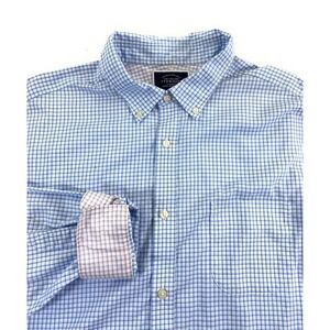 Charles Tyrwhitt‎ Men's Classic Fit Non-Iron Button Down Blue Check Shirt XXL